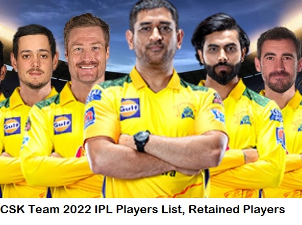 CSK Team 2022 IPL Players List, Retained Players